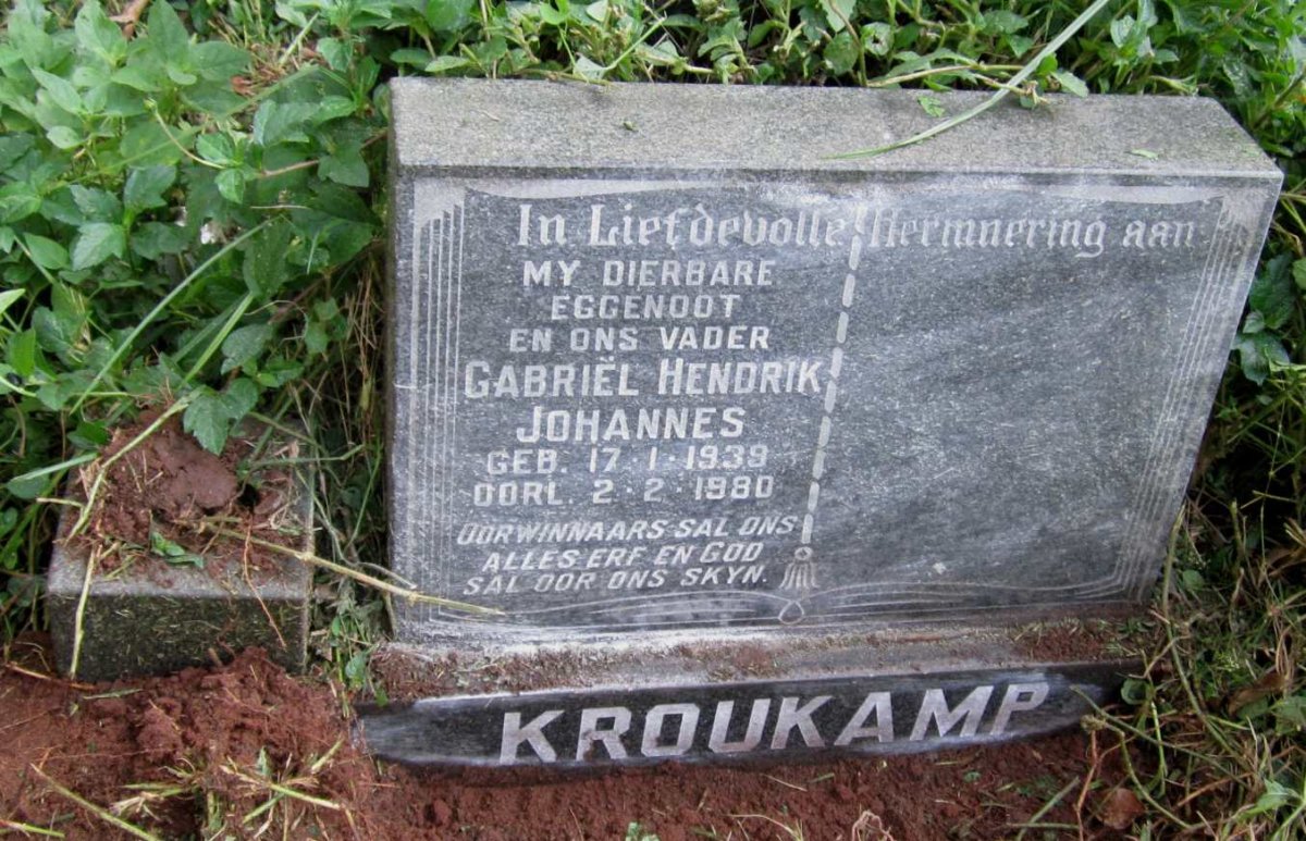 KROUKAMP Gabriel Hendrik Johannes 1939-1980