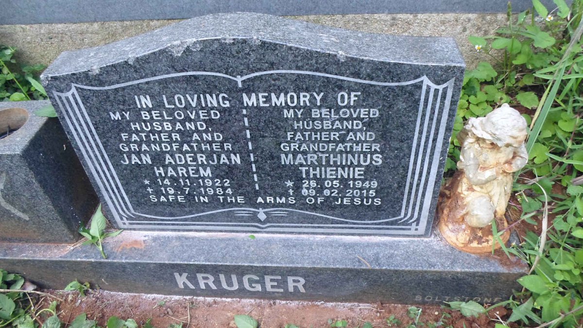 KRUGER Jan Aderjan Harem 1922-1984 :: KRUGER Marthinus Thienie 1949-2015