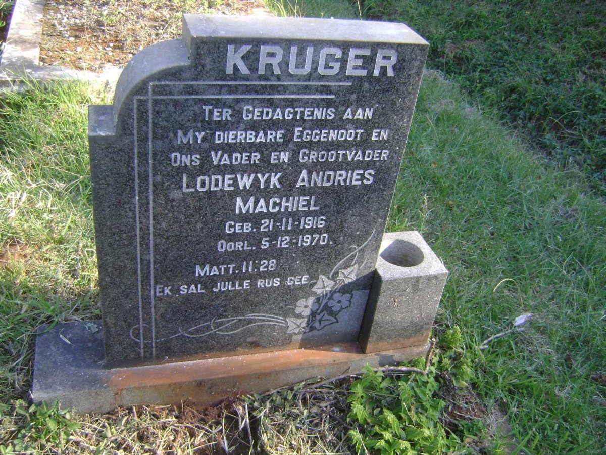 KRUGER Lodewyk Andries Machiel 1916-1970
