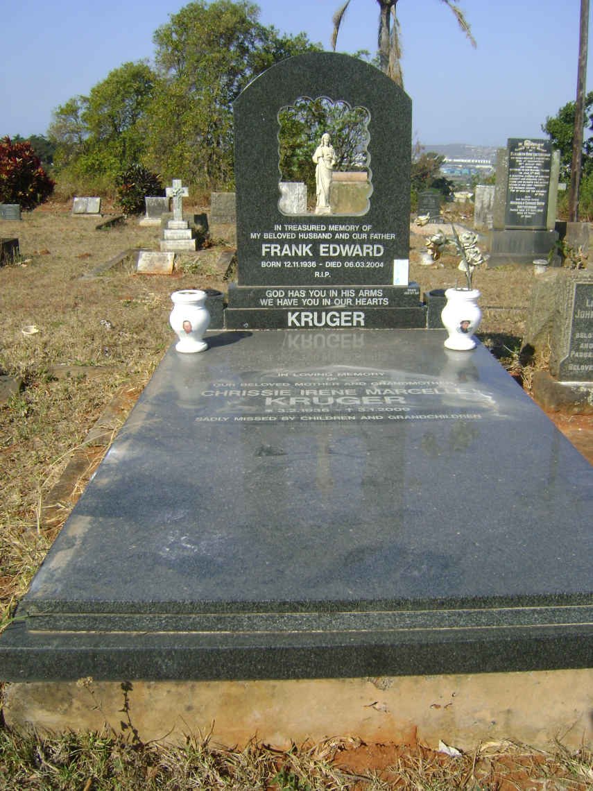 KRUGER Frank Edward 1935-2004 &amp; Chrissie Irene Marcelle 1936-2009
