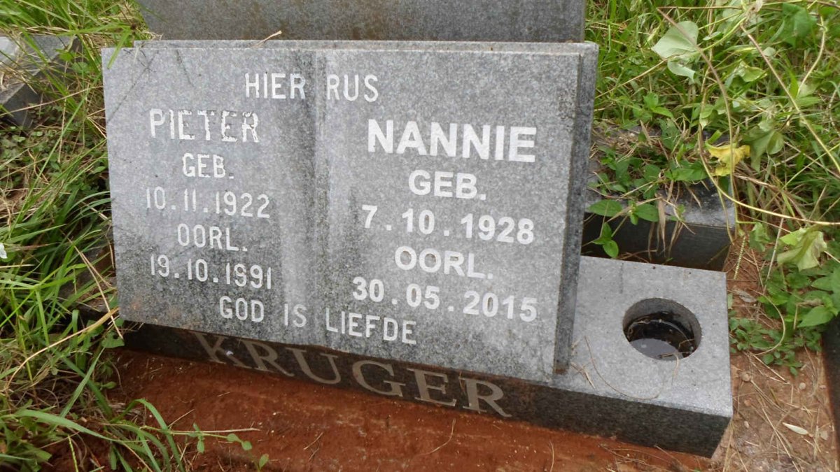 KRUGER Pieter 1922-1991 &amp; Nannie 1928-2015