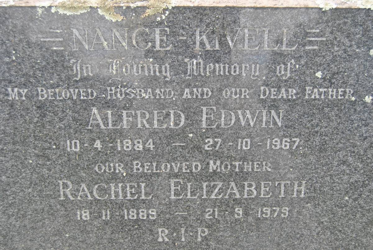 KIVELL Alfred Edwin, Nance 1884-1967 &amp; Rachel Elizabeth 1889-1979