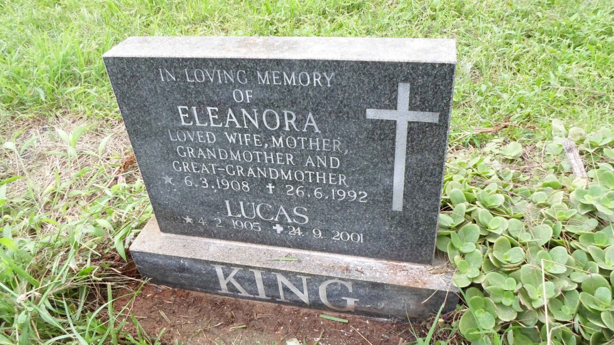 KING Lucas 1905-2001 &amp; Eleanora 1908-1992