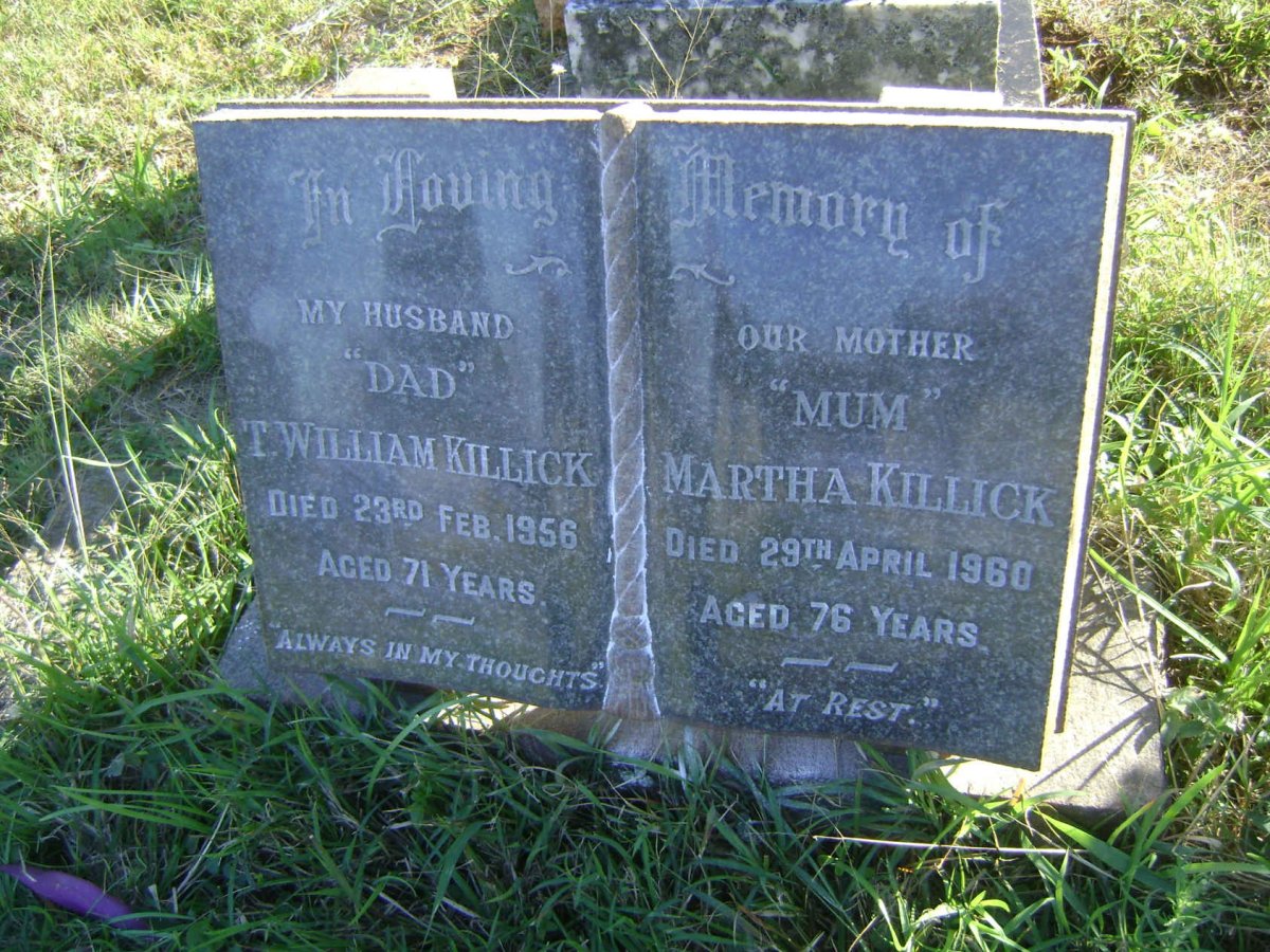 KILLICK Thomas William -1956 &amp; Martha -1960