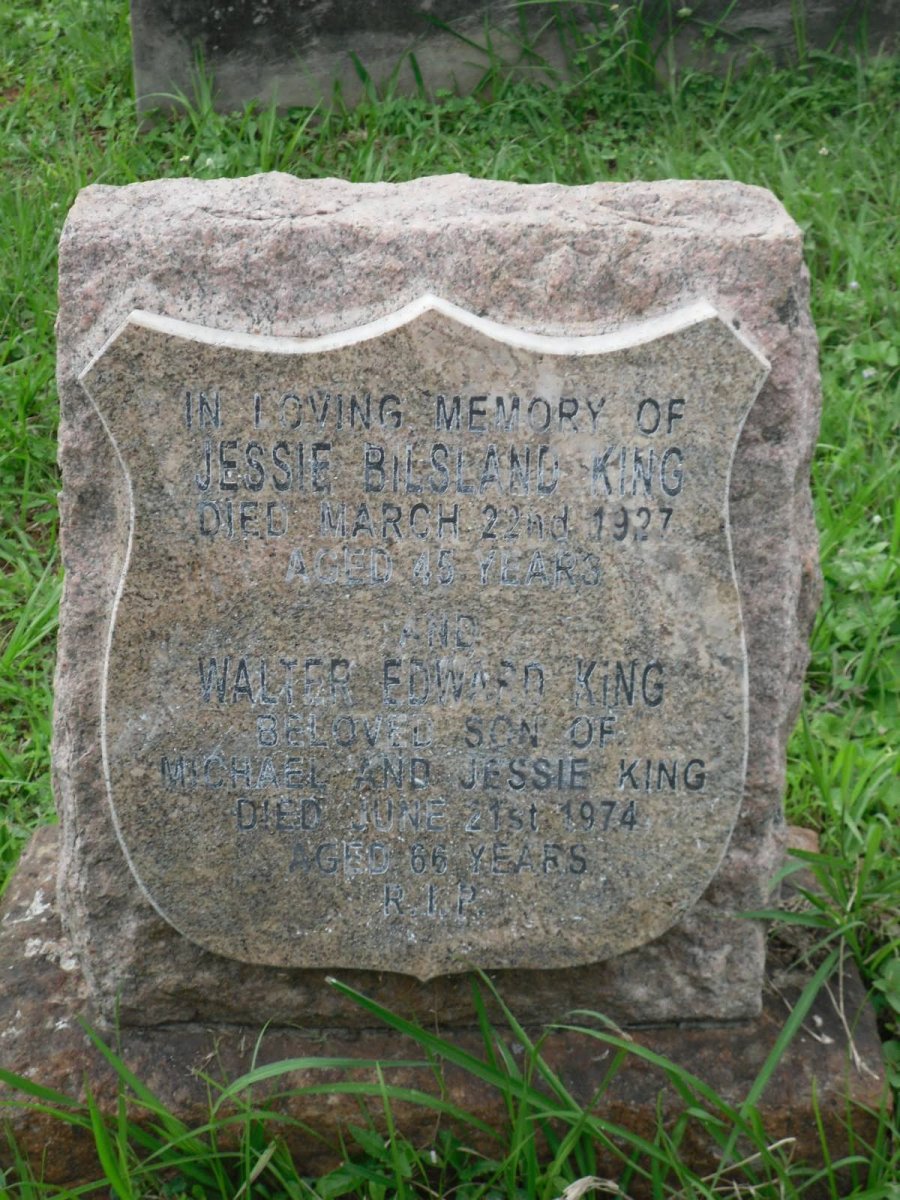 KING Jessie Bilsland -1927 :: KING Walter Edward -1974