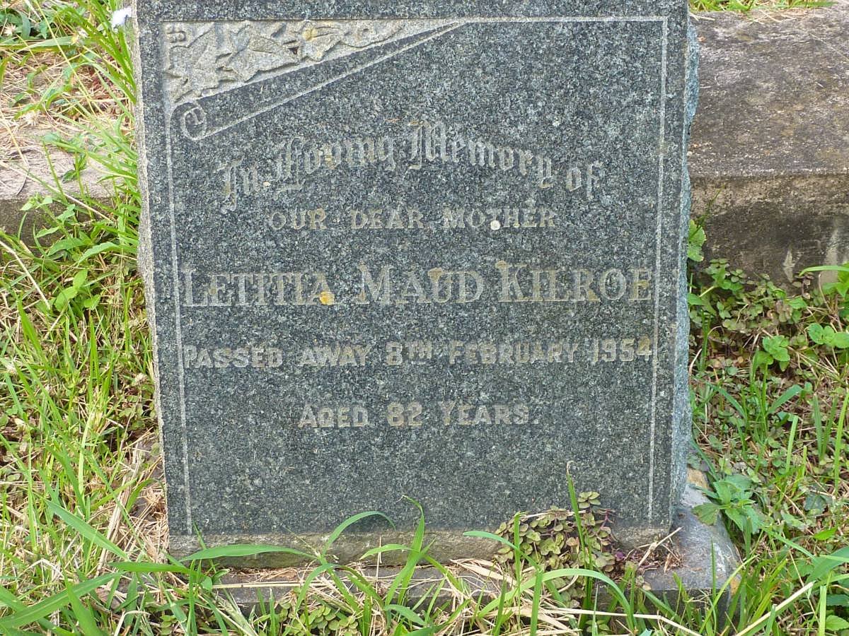 KILROE Letitia Maud -1954 :: KILROE Elizabeth Caroline 1898-1982