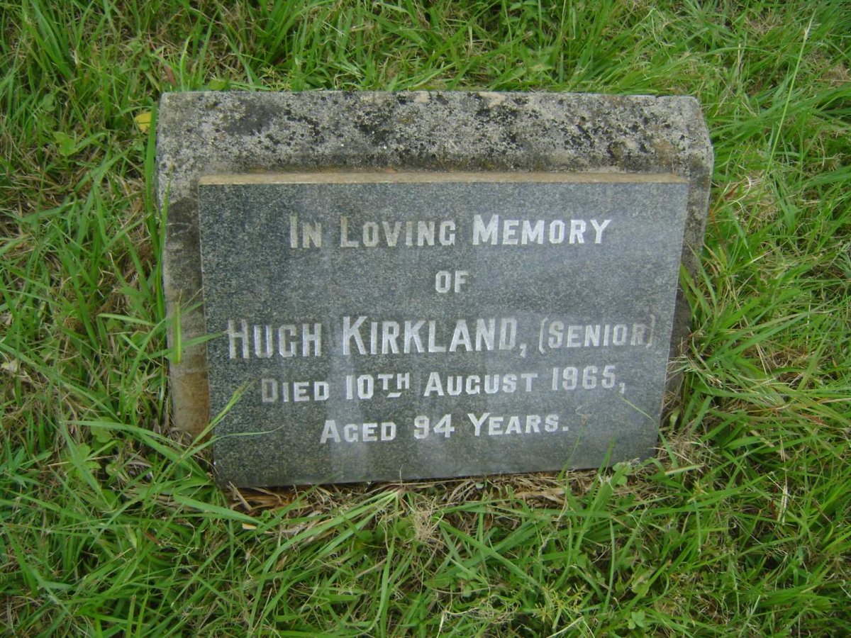 KIRKLAND Christopher Alexander -1946 &amp; Mary Eliza -1987 :: KIRKLAND Hugh -1965