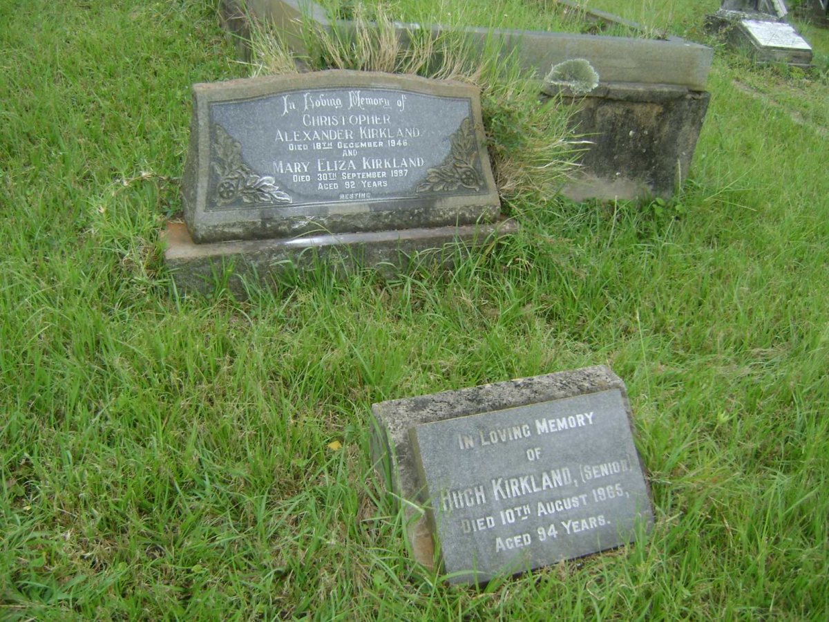 KIRKLAND Christopher Alexander -1946 &amp; Mary Eliza -1987 :: KIRKLAND Hugh -1965