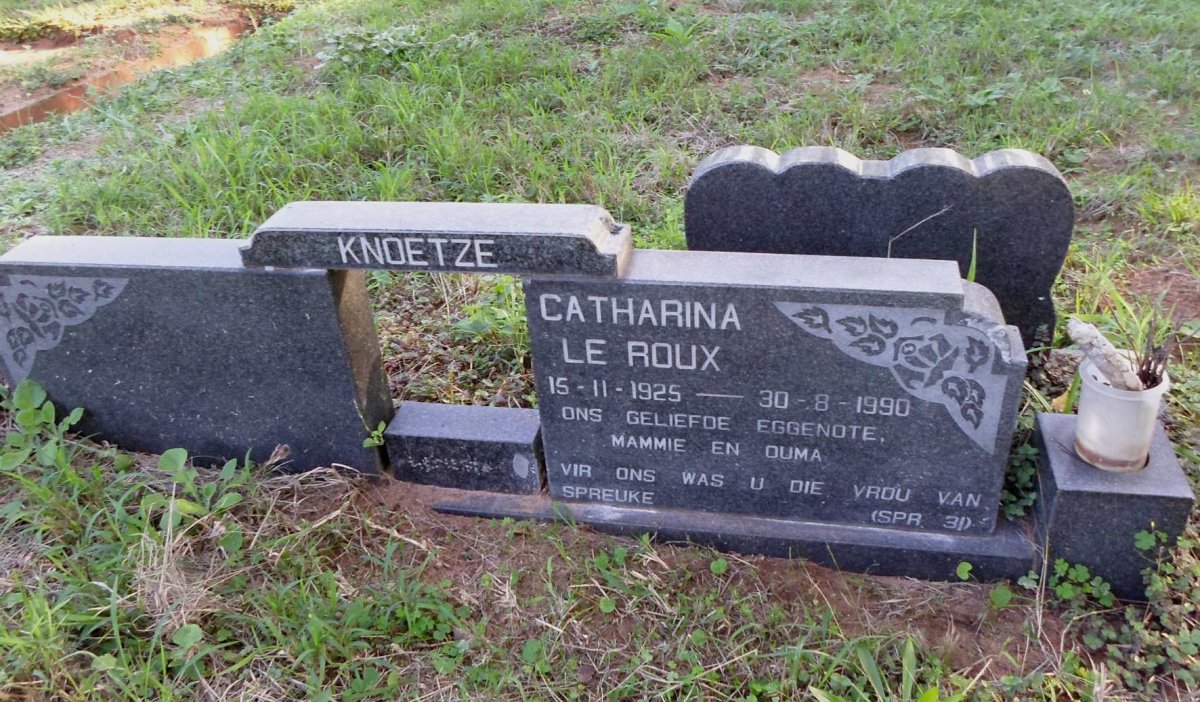 KNOETZE Catharina le Roux 1925-1990