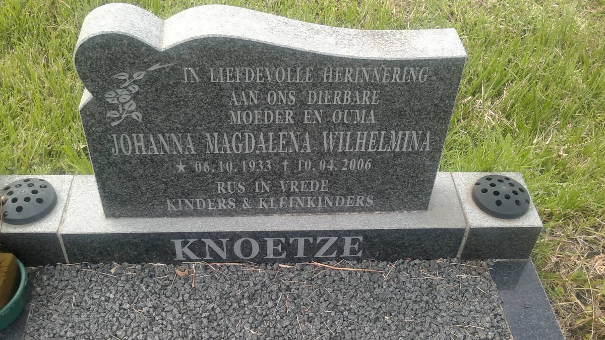 KNOETZE Johanna Magdalena Wilhelmina 1933-2006