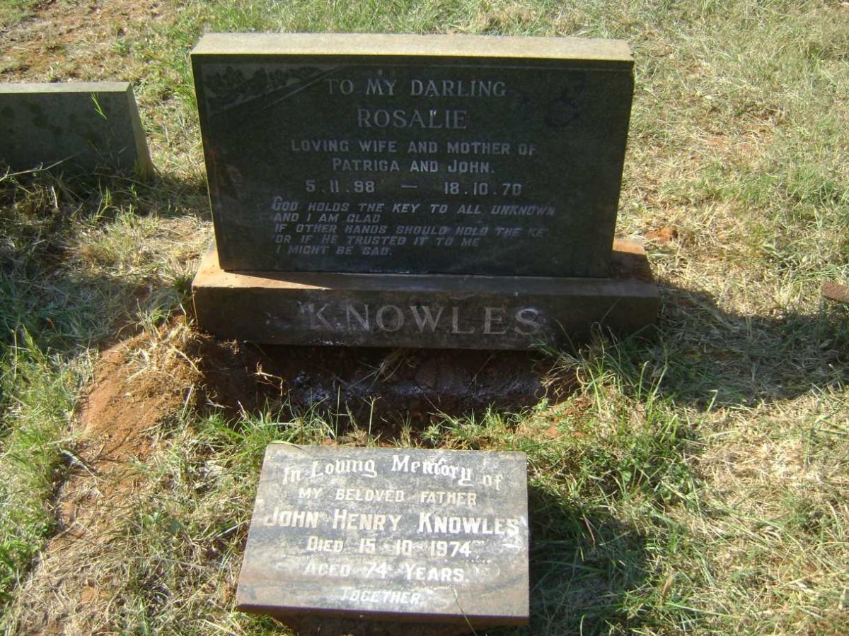 KNOWLES John Henry -1974 &amp; Rosalie 1898-1970