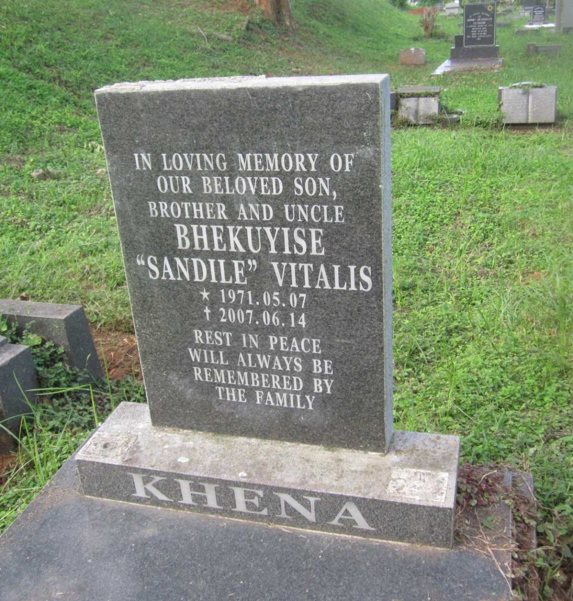 KHENA Bhekuyise Vitalis 1971-2007