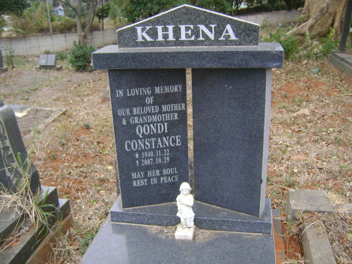 KHENA Qondi Constance 1940-2007