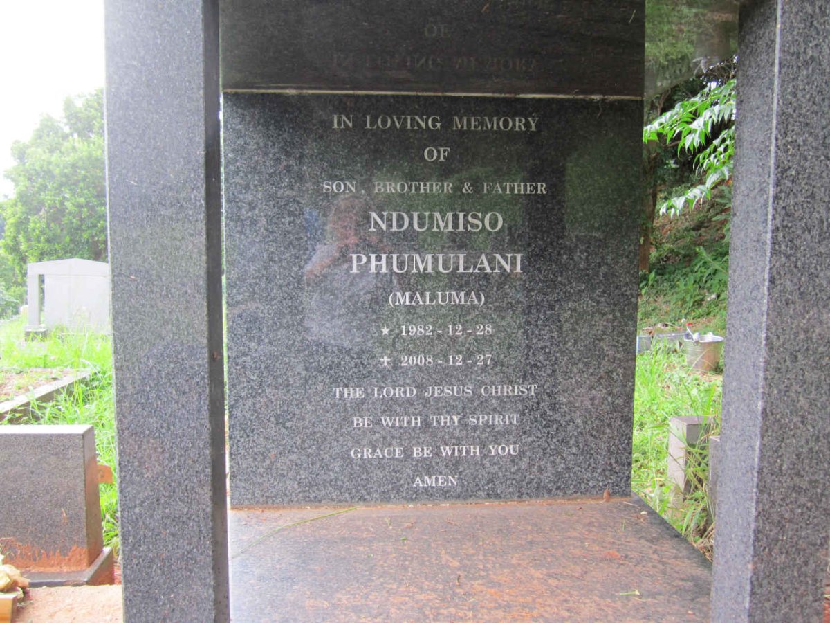 KHUMALO Ndumiso Phumulani 1982-2008