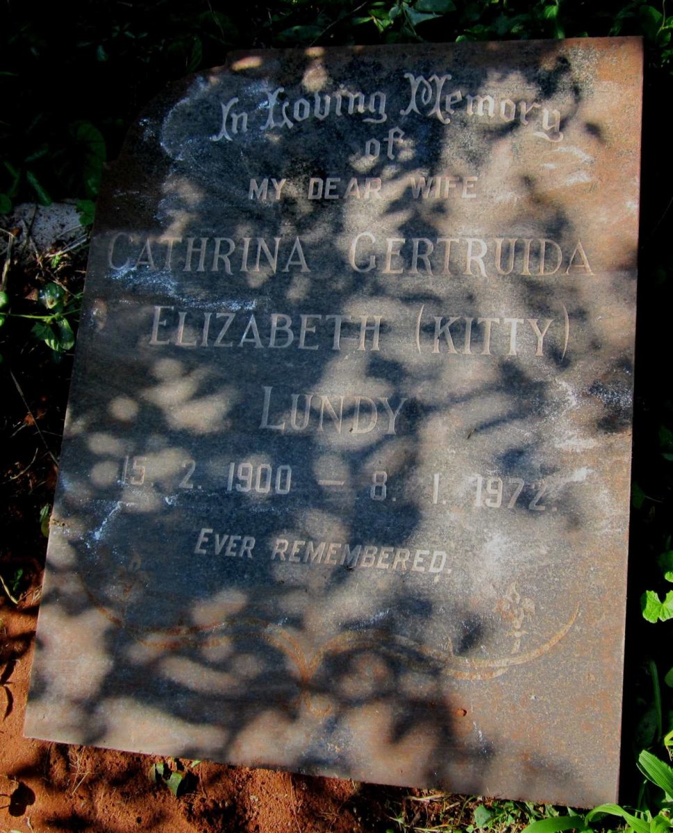 LUNDY Cathrina Gertruida Elizabeth 1900-1972