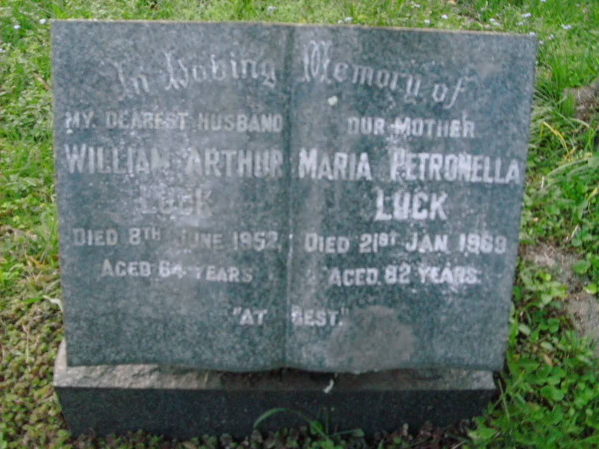 LUCK William Arthur -1952 &amp; Marie Petronella -1969