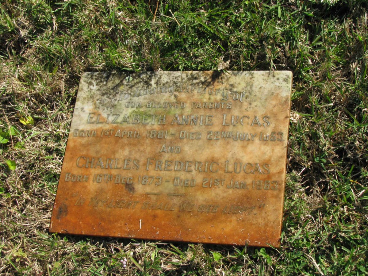 LUCAS Charles Frederic 1873-1963 &amp; Elizabeth Annie 1881-1953