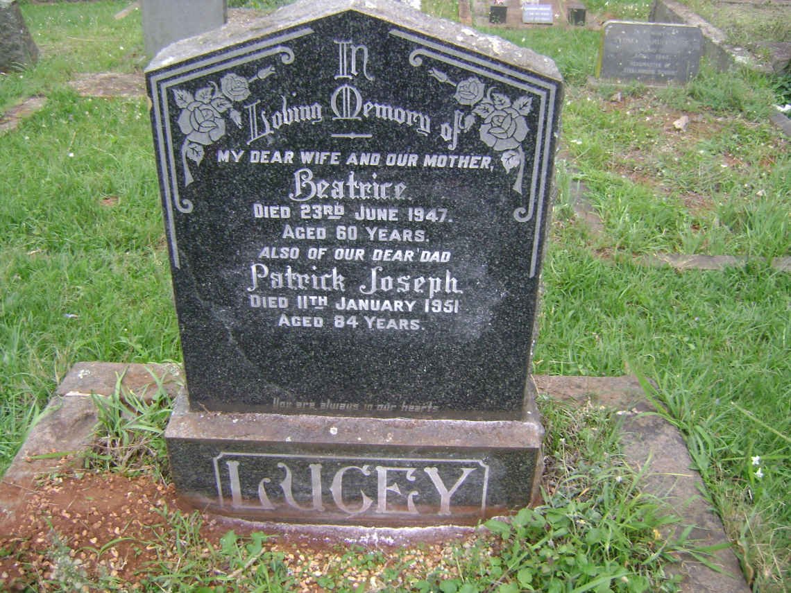 LUGEY Patrick Joseph -1951 &amp; Beatrice -1947