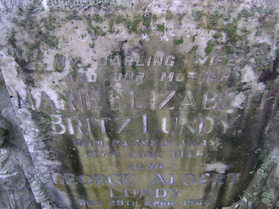 LUNDY George Albert -1969 &amp; Maria Elizabeth Britz -1946
