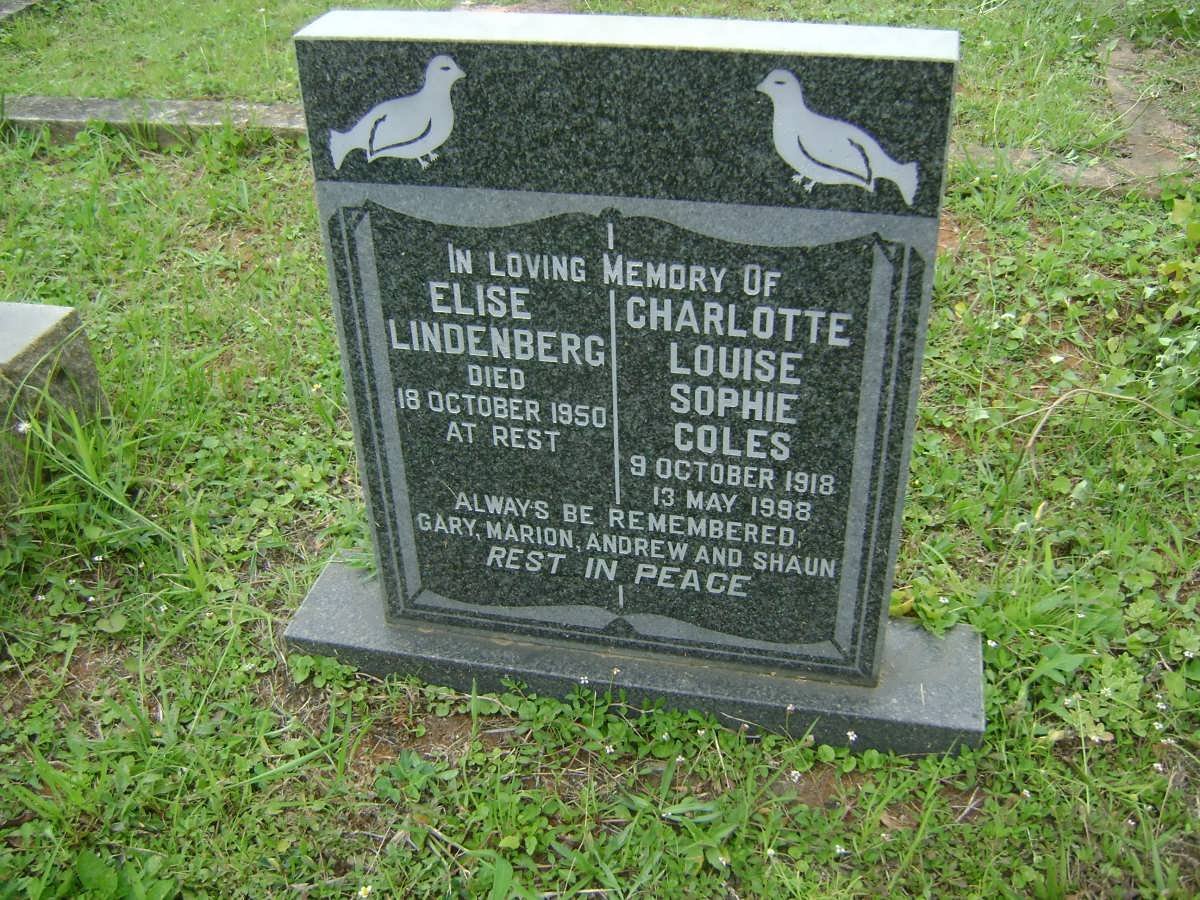 LINDENBERG Elise -1950 :: COLE Charlotte Louise Sophie 1918-1998