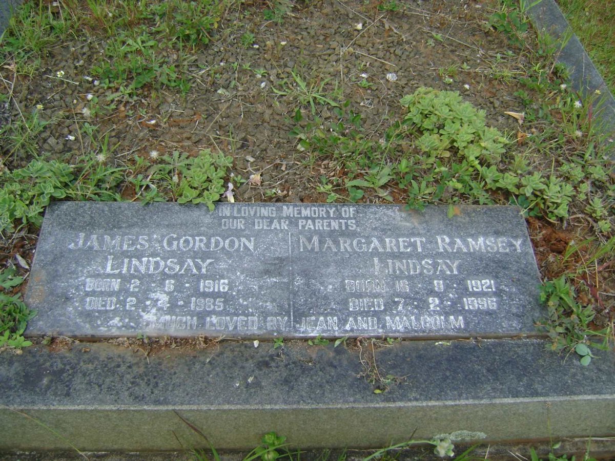 LINDSAY James Gordon 1916-1985 &amp; Margaret Ramsey 1921-1996