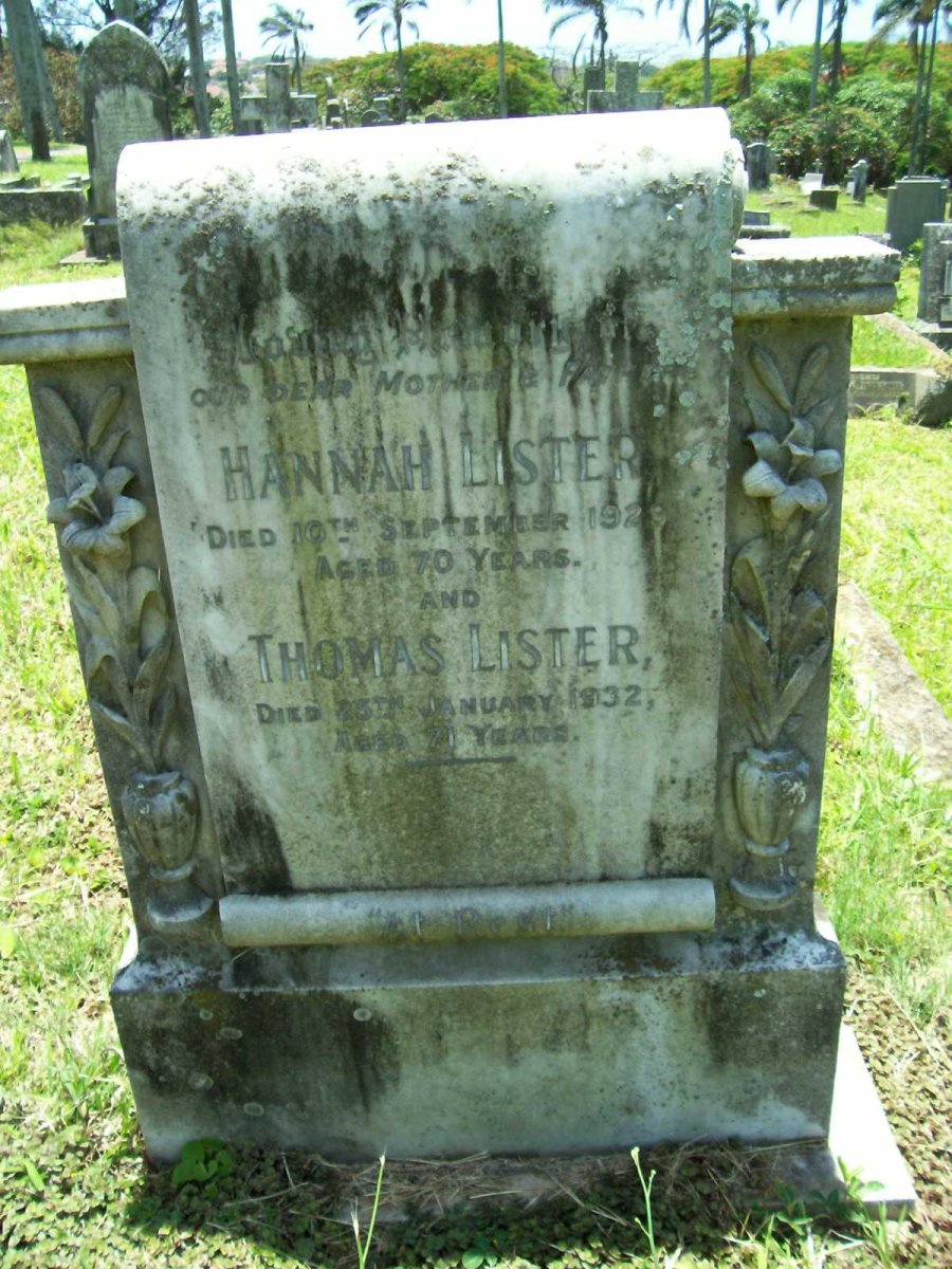 LISTER Thomas -1932 :: LISTER  Hannah -1929