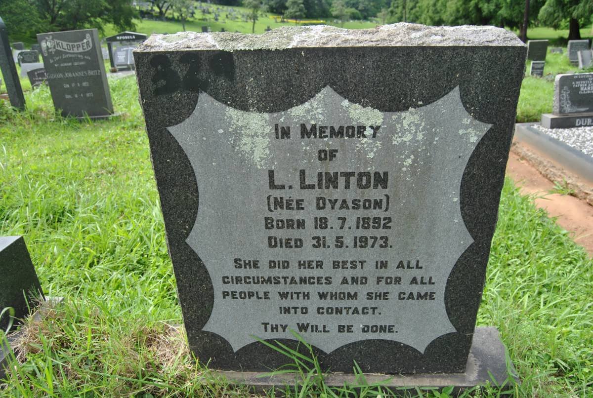 LINTON L. nee DYASON 1892-1973