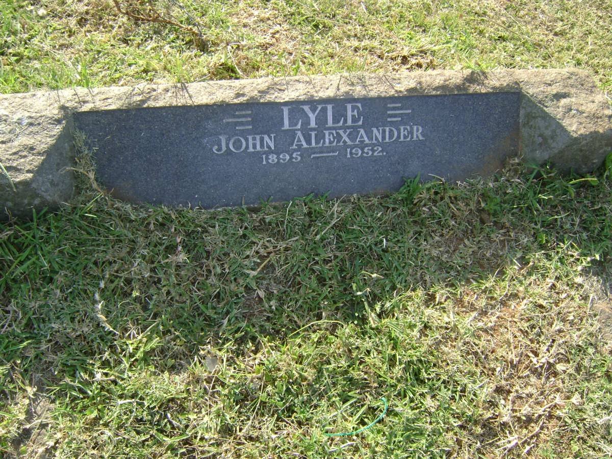 LYLE John Alexander 1895-1952