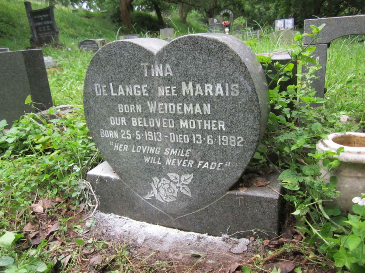 LANGE Tina, de nee MARAIS born WEIDEMAN 1913-1982
