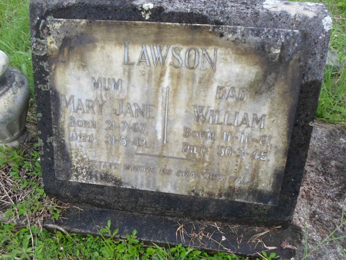 LAWSON William 1861-1945 &amp; Mary Jane 1867-1943