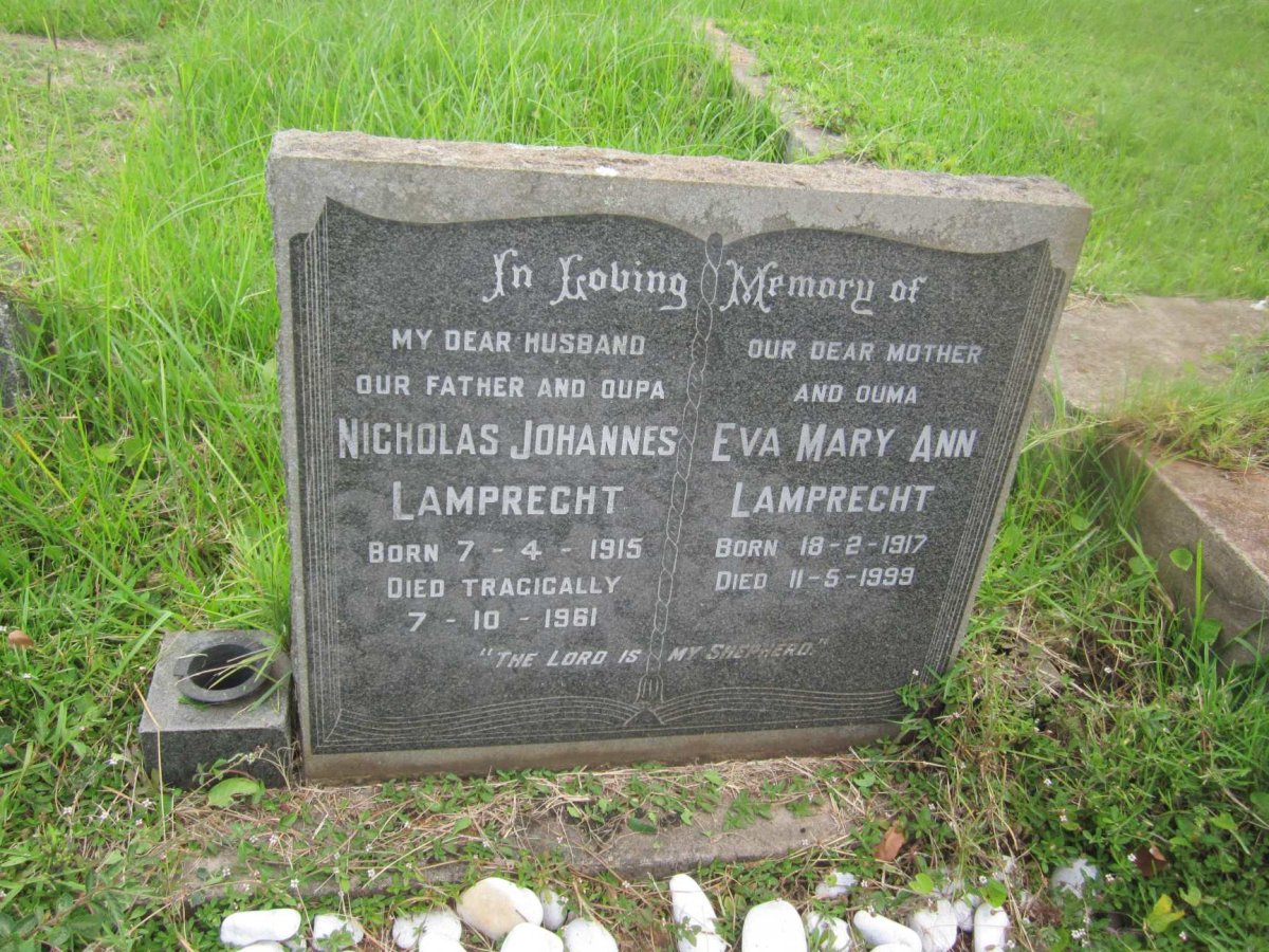 LAMPRECHT Nicholas Johannes 1915-1961 &amp; Eva Mary Ann 1917-1999