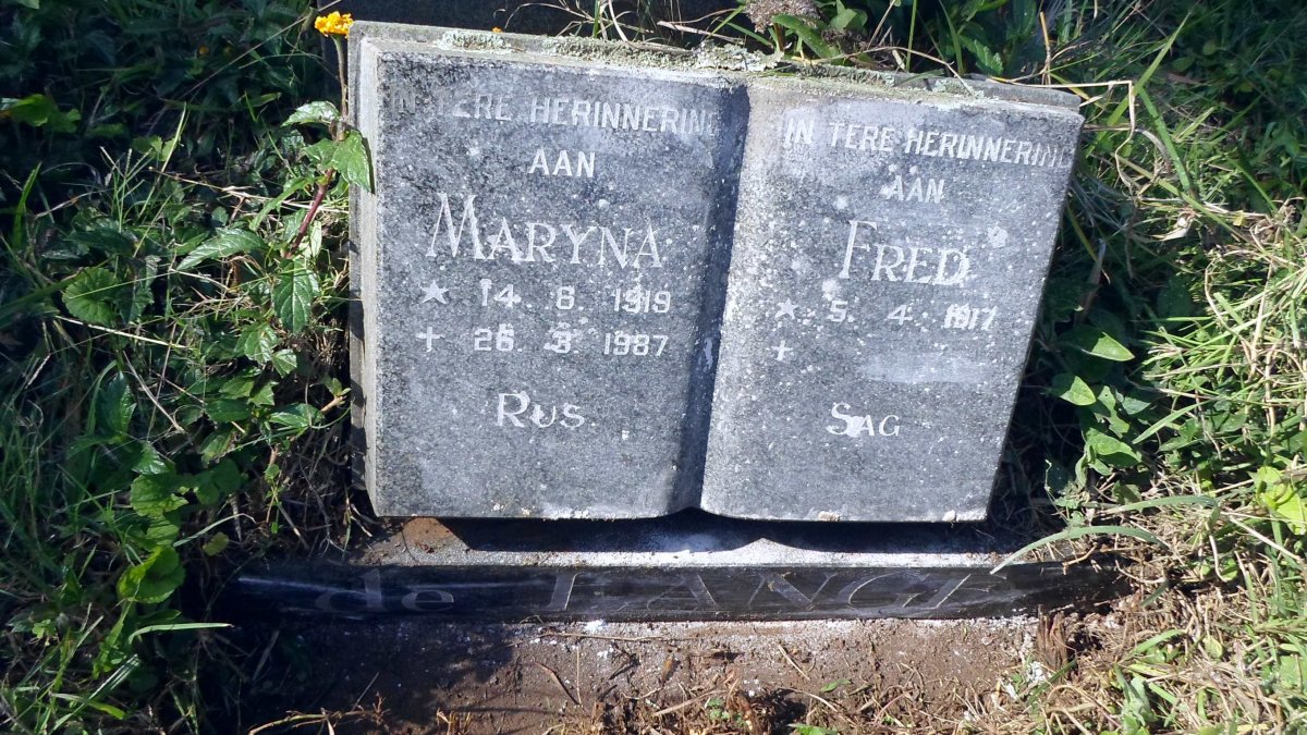LANGE Fred, de 1917- &amp; Maryna 1919-1987