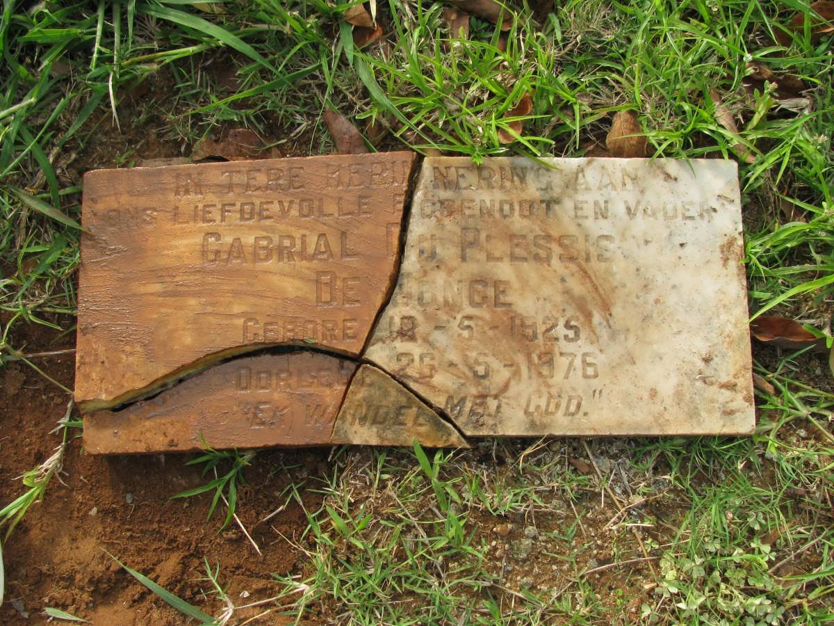 LANGE Gabrial Du Plessis, de 1925-1976