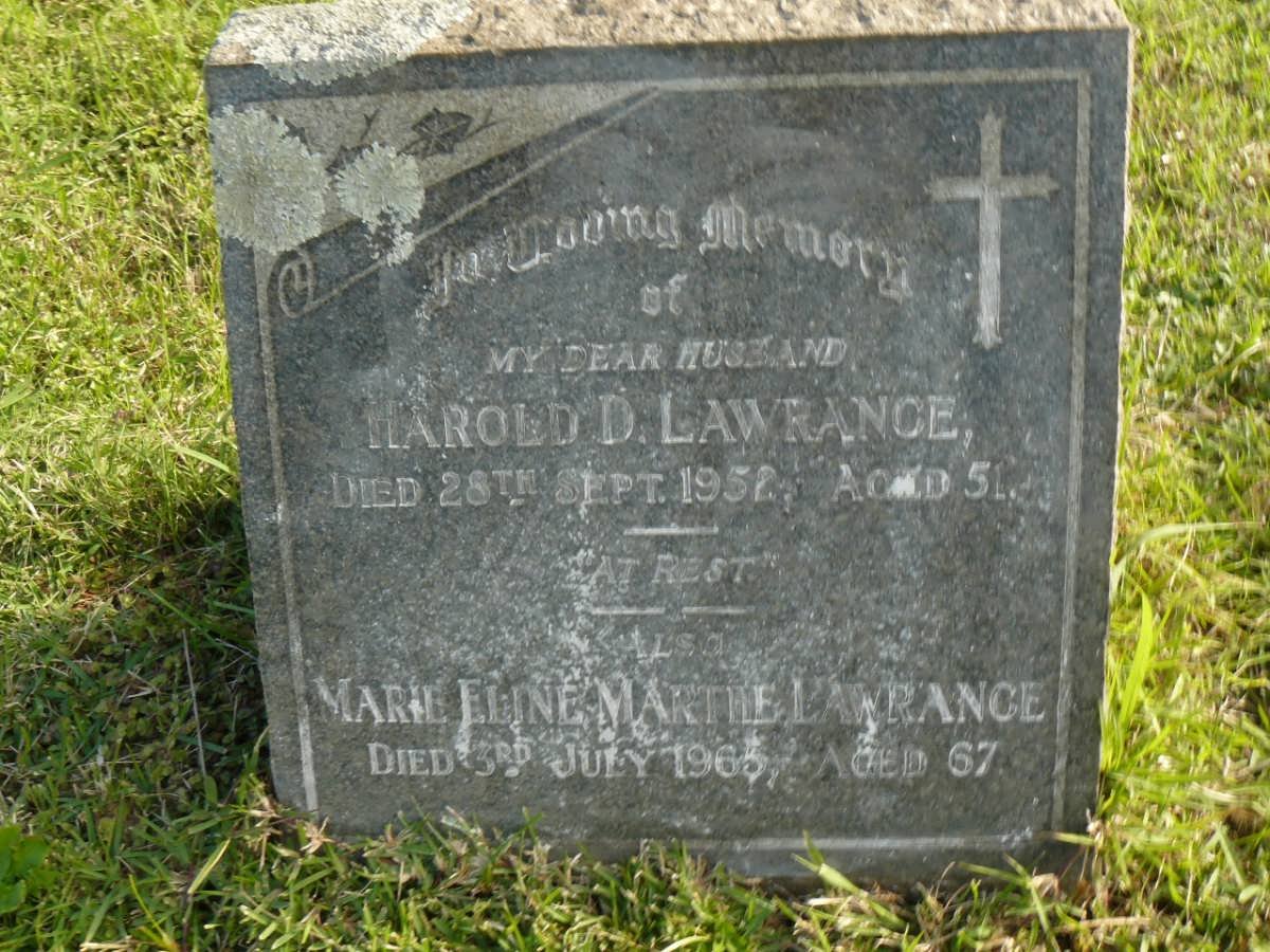 LAWRANCE Harold D. -1952 &amp; Marie Eline Marthe -1965