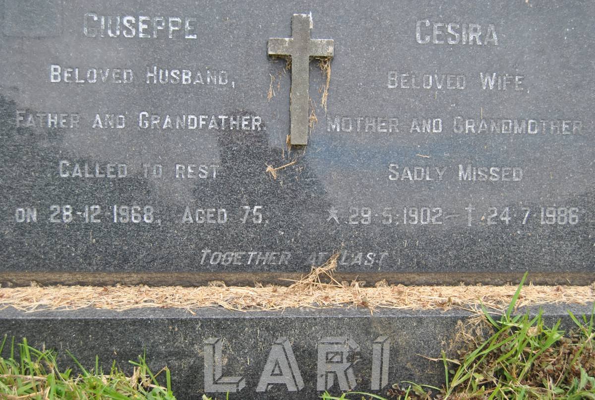 LARI Giuseppe -1968 &amp; Cesira 1902-1986