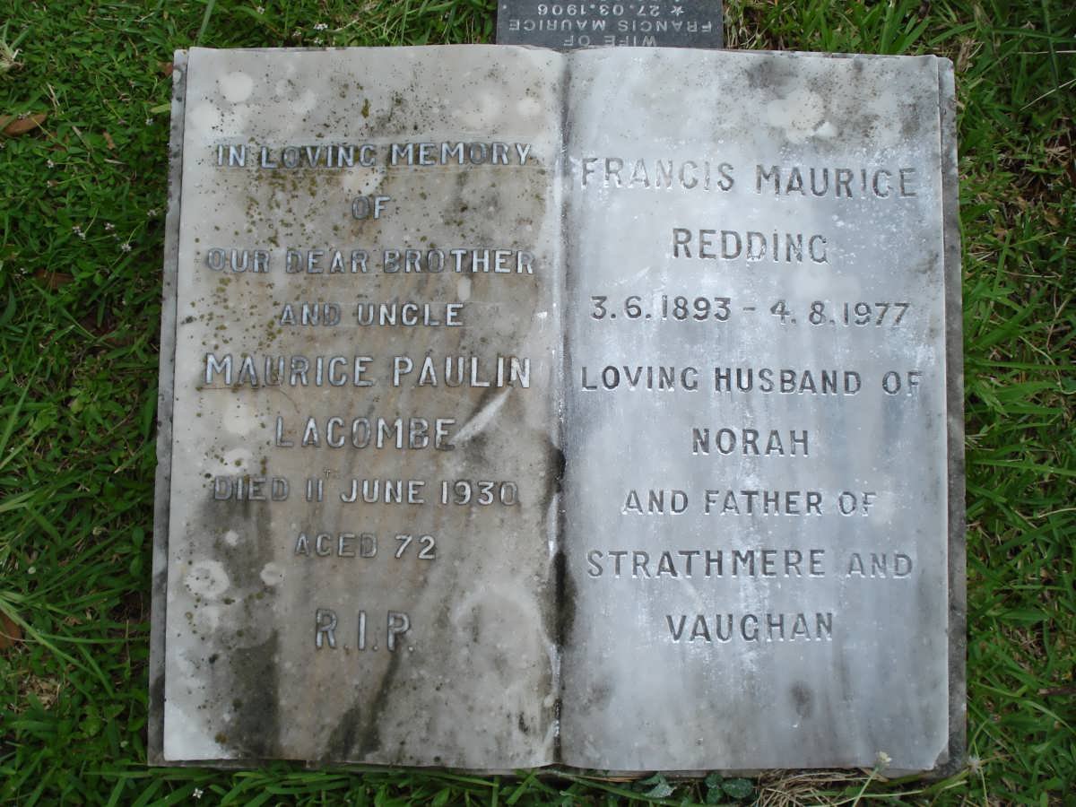 LACOMBE Maurice Paulin -1930 :: REDDING Francis Maurice 1893-1977 