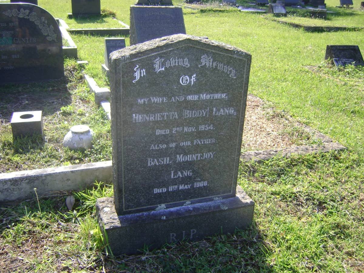LANG Basil Mountjoy -1960 &amp; Henrietta -1954