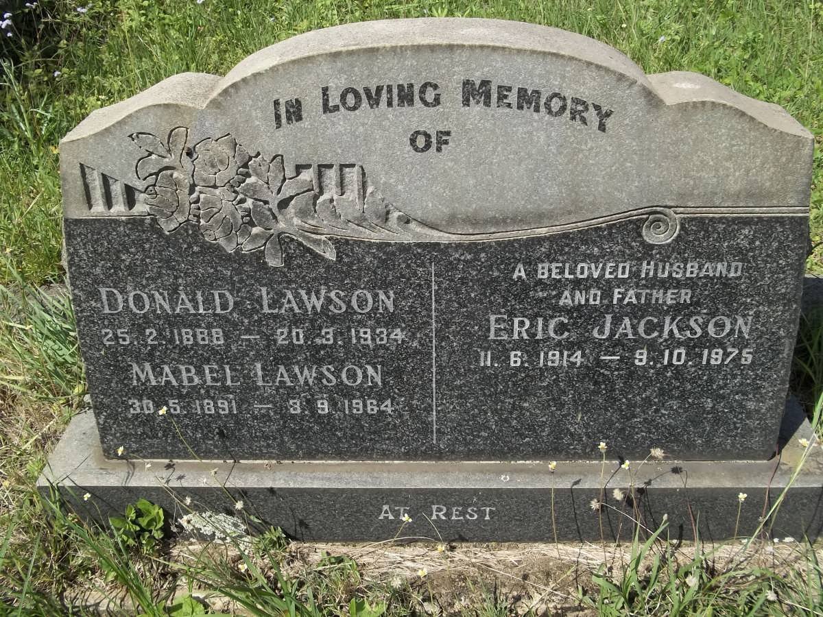 LAWSON Donald 1888-1934 &amp; Mabel 1891-1964 :: JACKSON Eric 1914-1975