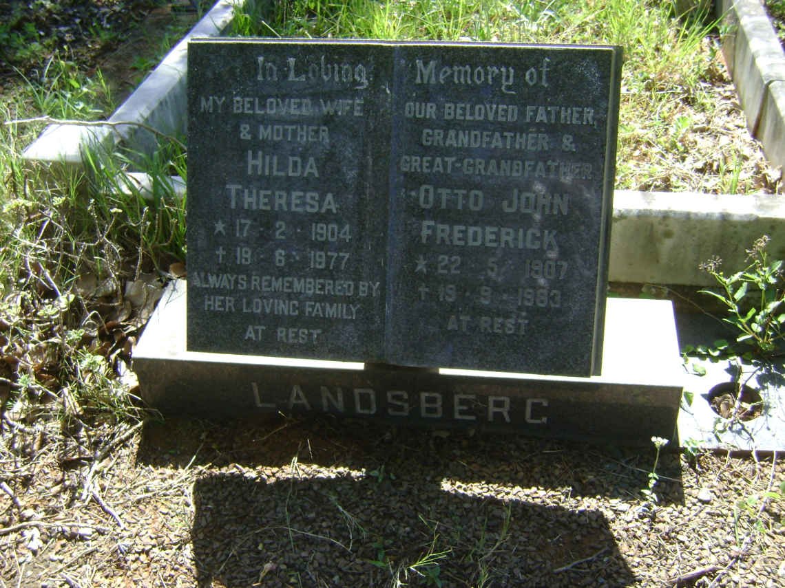 LANDSBERG Otto John Frederick 1907-1983 &amp; Hilda Theresa 1904-1977