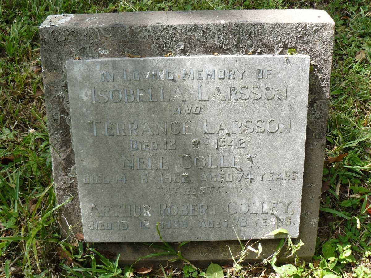 LARSSON Terrance -1942 :: LARSSON Isobella -1942 :: COLLEY Arthur Robert -1963 &amp; Nell -1962