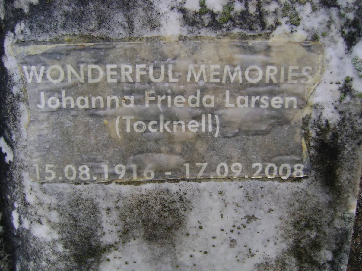 LARSEN Johanna Frieda nee TOCKNELL 1916-2008