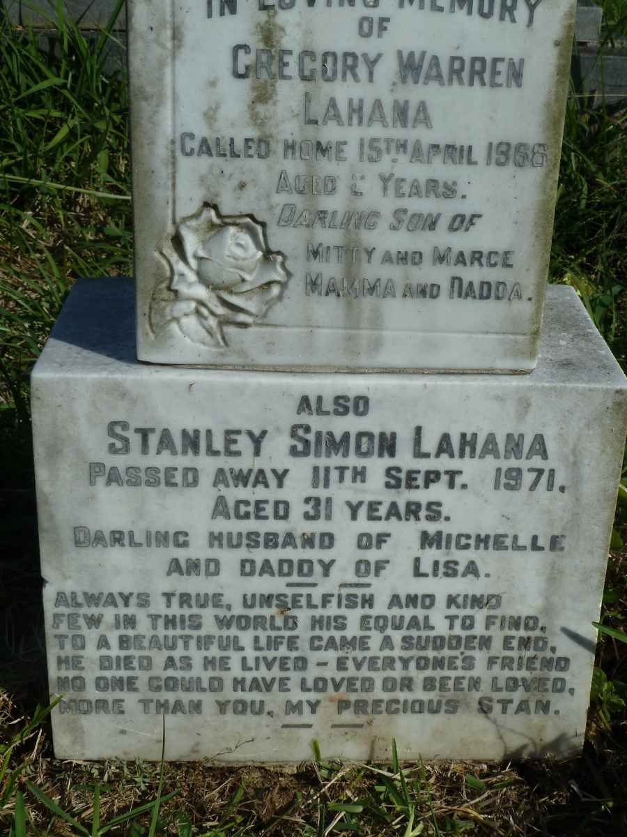 LAHANA Gregory Warren -1966 :: LAHANA Stanley Simon -1971