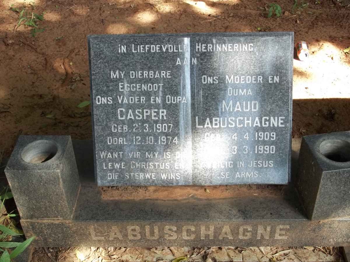 LABUSCHAGNE Casper 1907-1974 &amp; Maud 1909-1990 