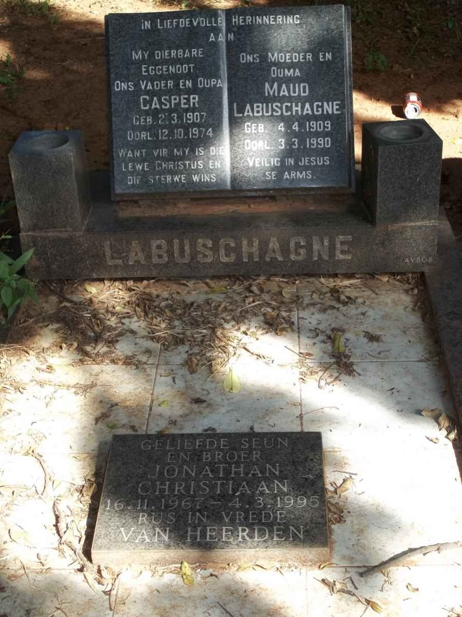 LABUSCHAGNE Casper 1907-1974 &amp; Maud 1909-1990 :: VAN HEERDEN Jonathan Christiaan 1967-1995