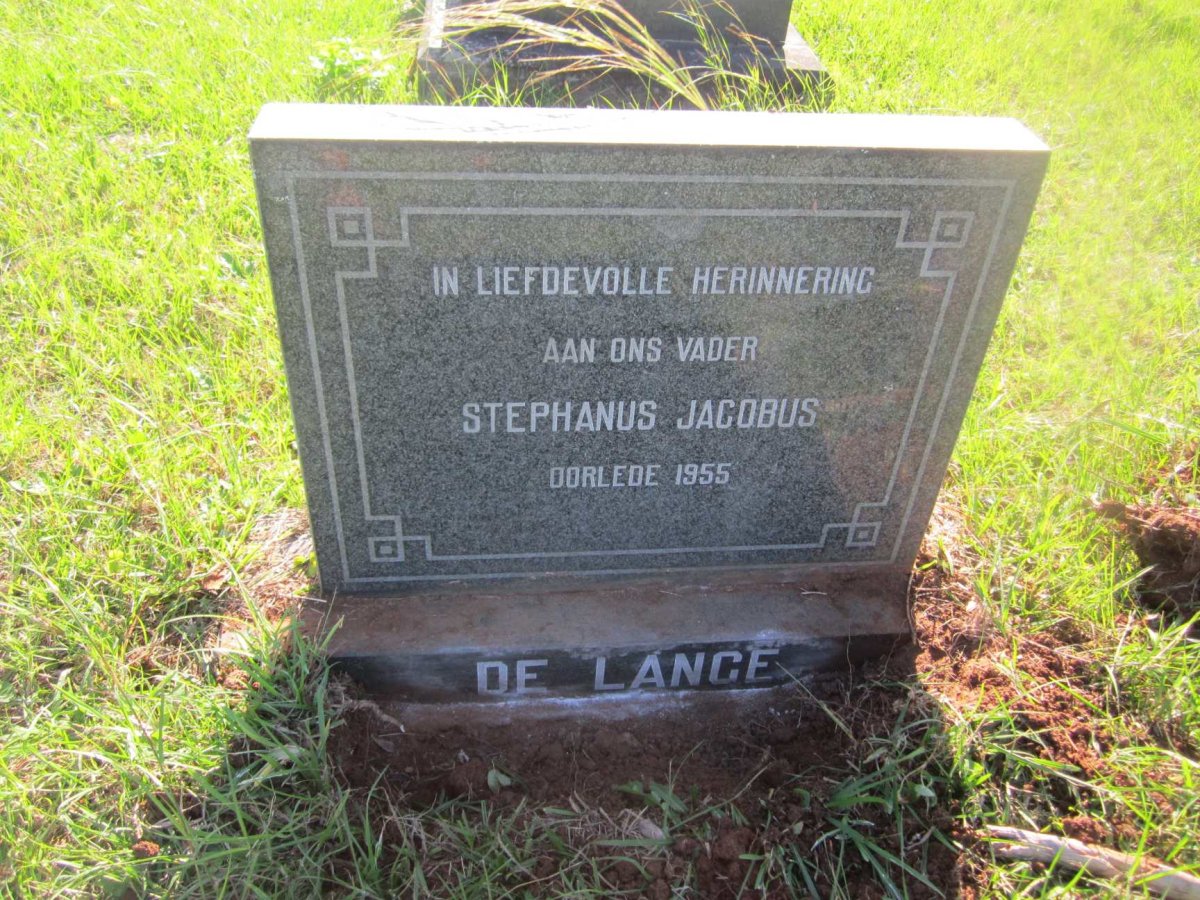 LANGE Stephanus Jacobus, de -1955