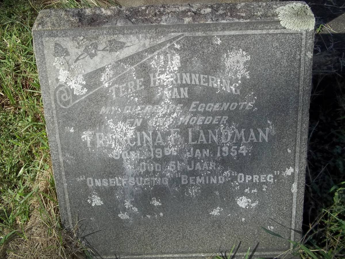 LANDMAN Francina F. -1954
