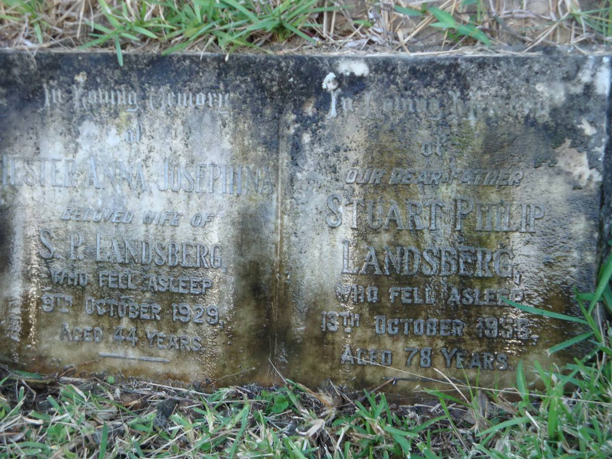 LANDSBERG Stuart Philip -1956 &amp; Hester Anna Josephine -1929
