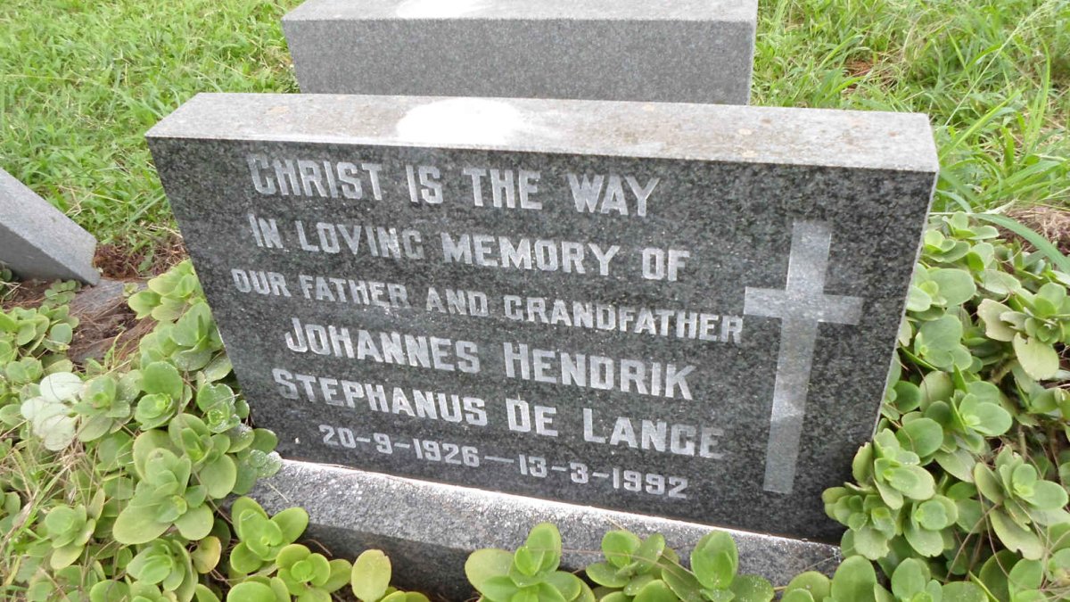 LANGE Johannes Hendrik Stephanus, de 1926-1992