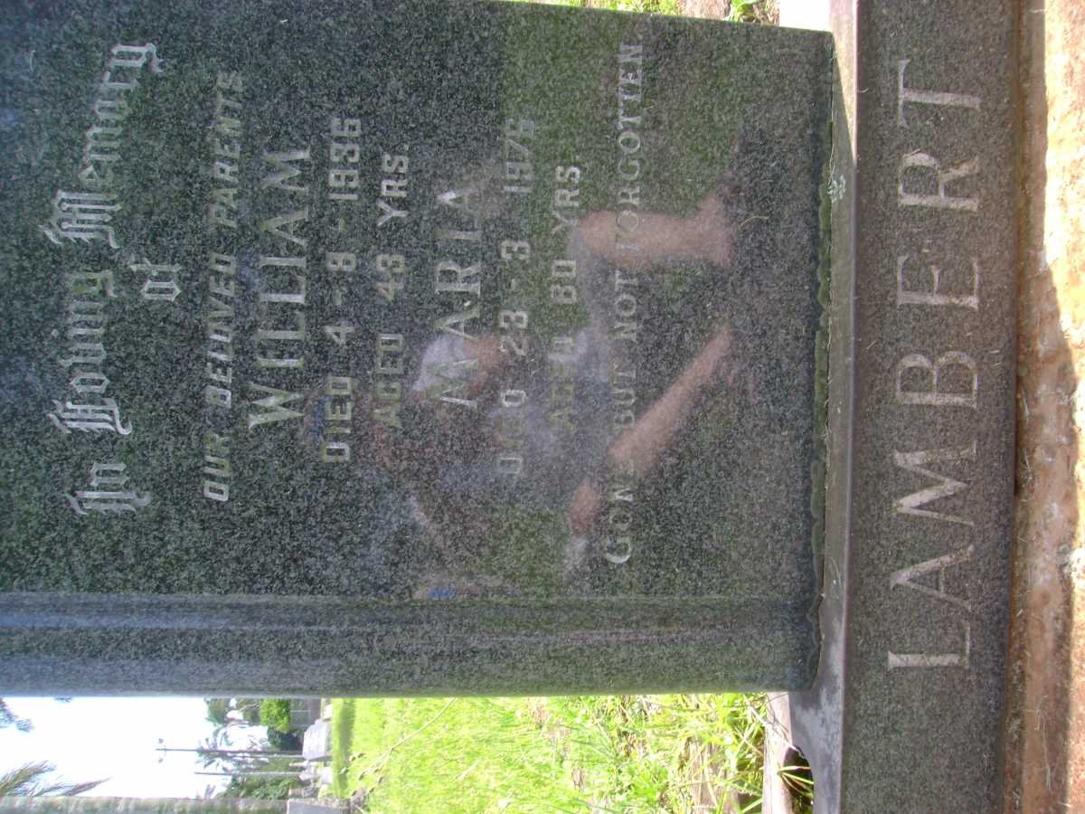 LAMBERT William -1936 &amp; Maria -1976