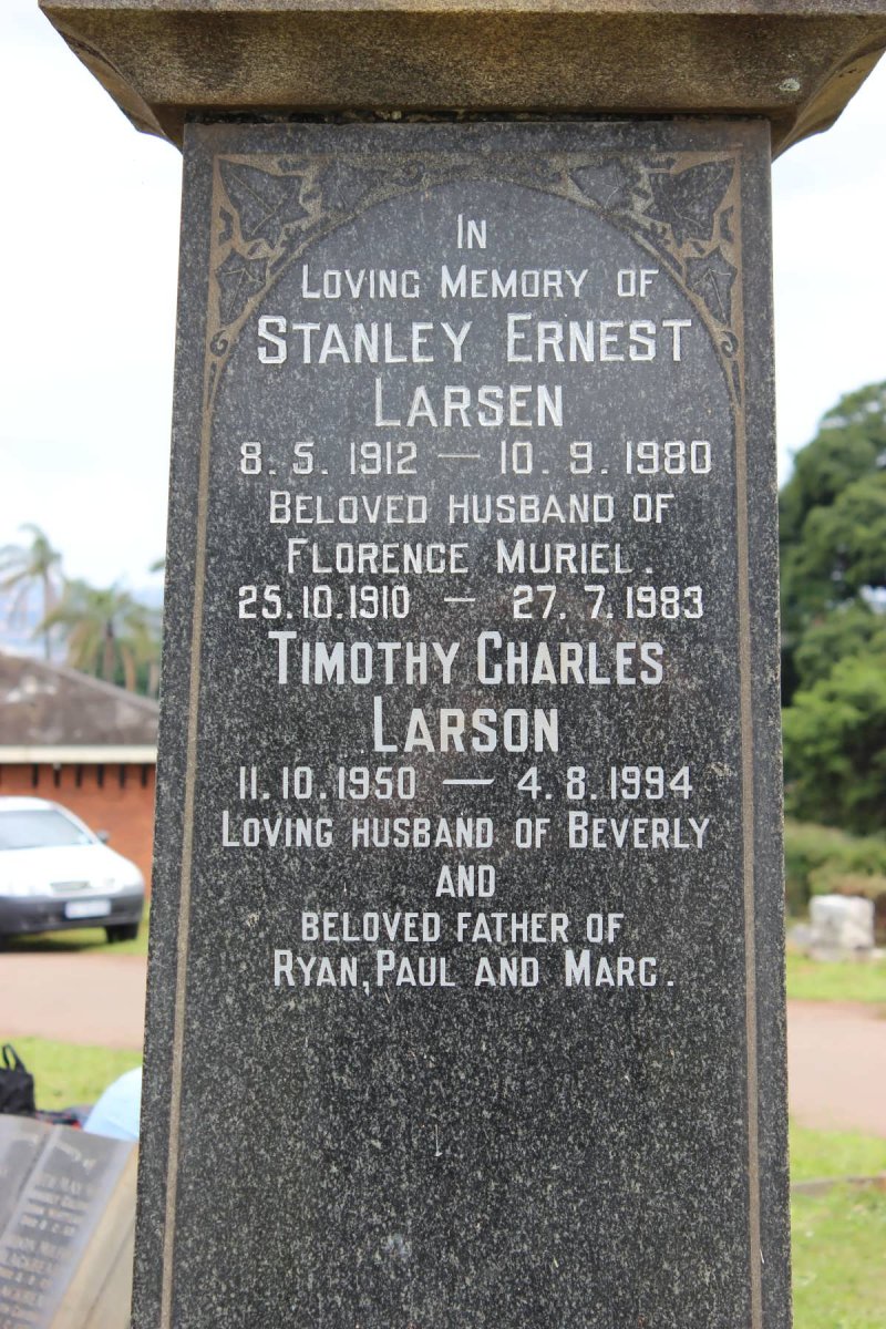 LARSEN Stanley Ernest 1912-1980 1910-1980 :: LARSEN Timothy Charles 1950-1994